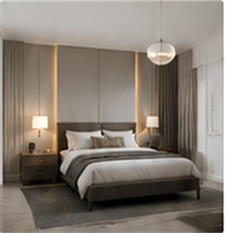 Bedroom with Capri Flush Mount